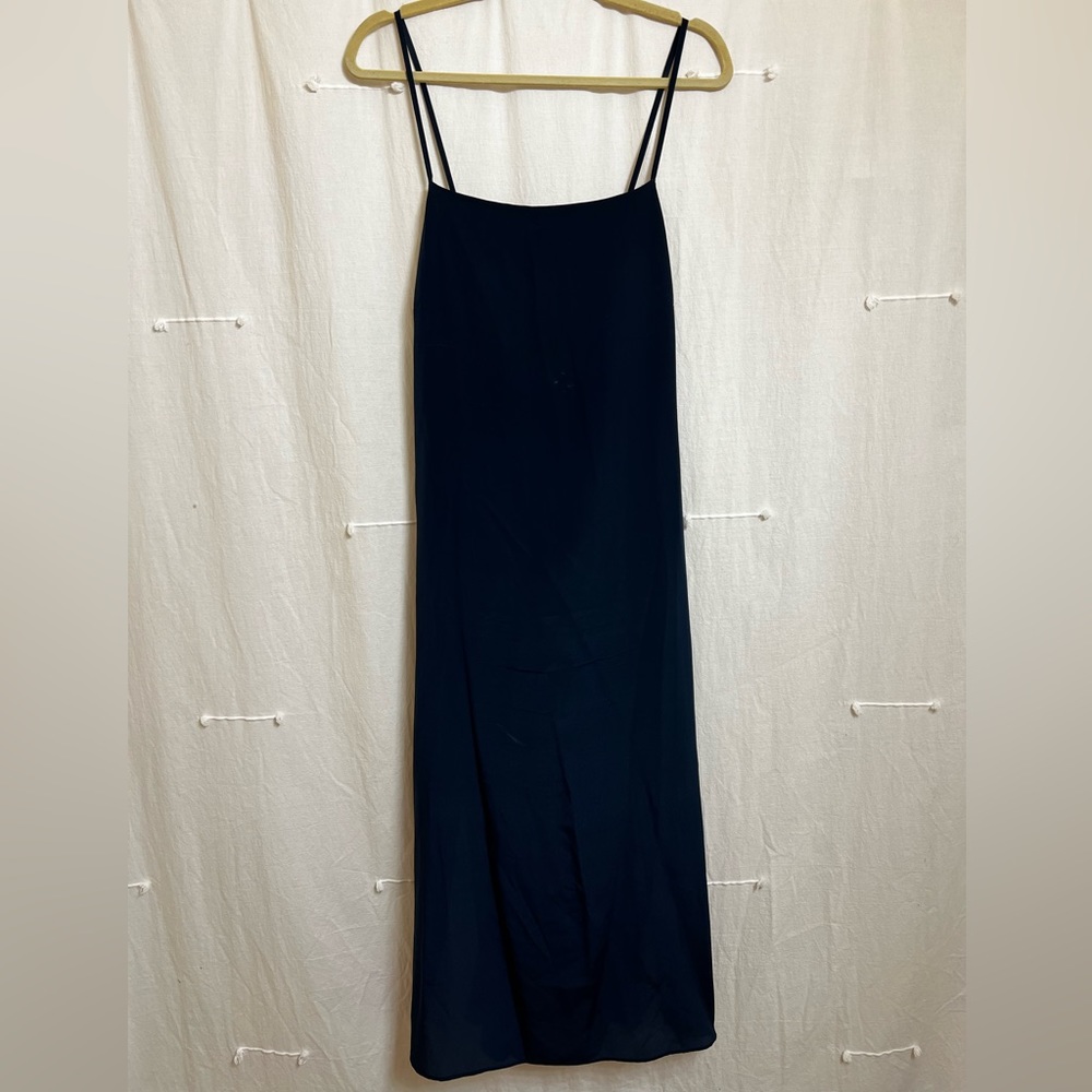 Madewell Black Maxi Slip Dress with Spaghetti Straps